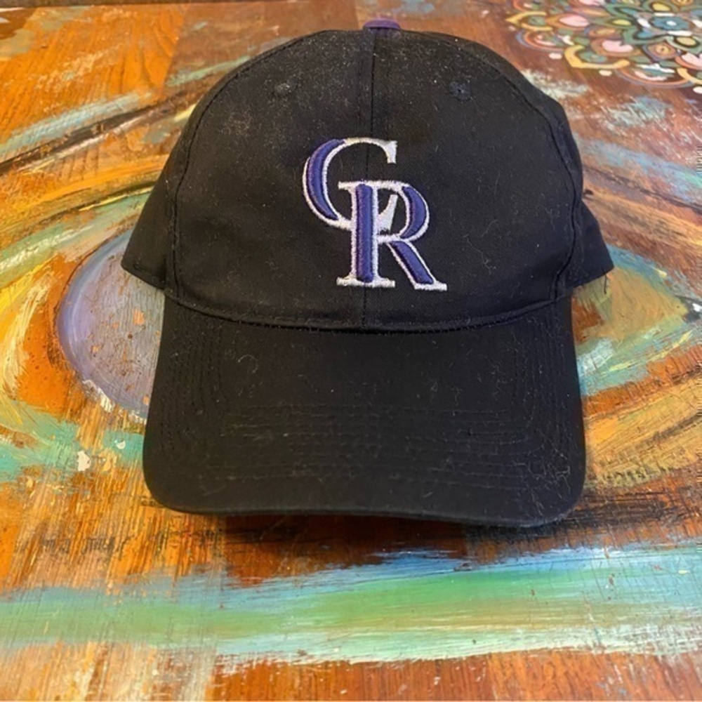 Colorado Rockies Snapback Hat Adult One Size Black Curved Brim Dad Purple Logo